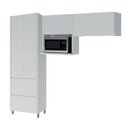 Ver imagem 2 de Cozinha 3 Peças Paneleiro 2 Portas 2 Gavetas, Aéreo Microondas e Armário Aéreo 120cm Rainha