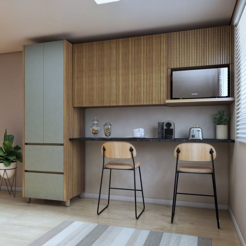 Cozinha 3 Peças Rainha Paneleiro 2 Portas 2 Gavetas, Aéreo Microondas e Armário 120cm