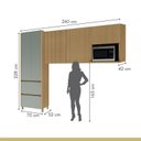 Ver imagem 4 de Cozinha 3 Peças Rainha Paneleiro 2 Portas 2 Gavetas, Aéreo Microondas e Armário 120cm Verde/Nature