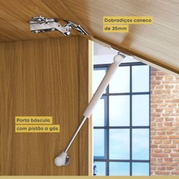 Cozinha 3 Peças Paneleiro 2 Portas 2 Gavetas, Aéreo Microondas e Armário 120cm - 7