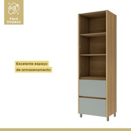 Cozinha 3 Peças Paneleiro 2 Portas 2 Gavetas, Aéreo Microondas e Armário 120cm - 5