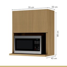 Cozinha 3 Peças Paneleiro 2 Portas 2 Gavetas, Aéreo Microondas e Armário 120cm - 13