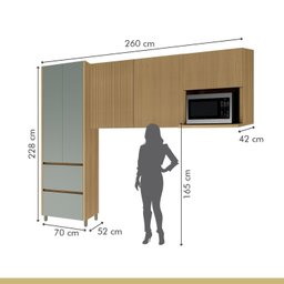 Cozinha 3 Peças Paneleiro 2 Portas 2 Gavetas, Aéreo Microondas e Armário 120cm - 3