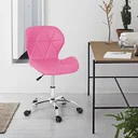 Ver imagem 5 de Cadeira Office Eiffel Slim Base Giratória Rosa - Cromado
