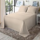 Ver imagem 3 de Jogo Cama Queen Size Algodão 130 Fios Liso Conforto Macio