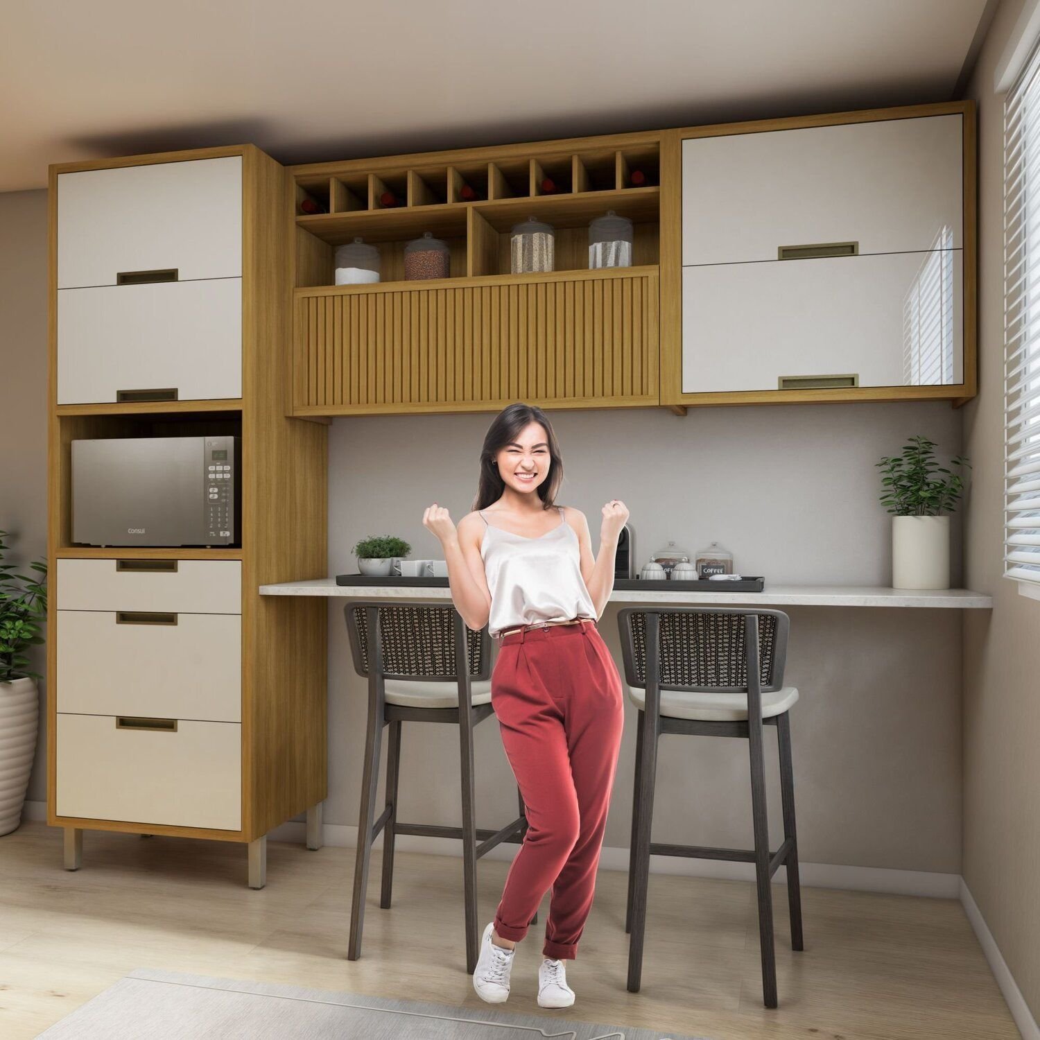 A-8051 A-8054 2点セット Cozinha 3 Peças Imperatriz Paneleiro Forno 2 Portas 3 Gavetas