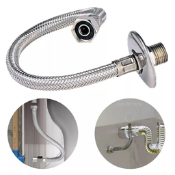Engate de Aço Inox Flexível em Malha Trançada de 40cm Pia Caixa Acoplada Torneira Macho Femea - 2