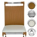 Ver imagem 4 de Cadeira de Cozinha Veneza em Alumínio e Fibra Sintética Caramelo-branco