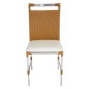 Ver imagem 3 de Cadeira de Cozinha Veneza em Alumínio e Fibra Sintética Caramelo-branco