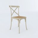 Ver imagem 1 de Cadeira Jantar Cross Katrina Off White Assento Corano Bege Aço