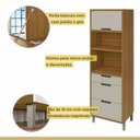 Ver imagem 3 de Cozinha 3 Peças Imperatriz Paneleiro Torre 2 Portas 3 Gavetas, Armário Aéreo 1 Porta e Armário Aéreo Geladeira