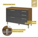 Ver imagem 5 de Cozinha 2 Peças Armário Aéreo 2 Portas e Balcão 2 Portas 3 Gavetas Princesa Marrom/Freijó/Grafite