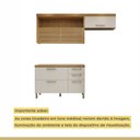Ver imagem 5 de Cozinha 2 Peças Armário Aéreo 2 Portas e Balcão 2 Portas 3 Gavetas Princesa Marrom/Freijó/Off White