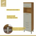 Ver imagem 3 de Cozinha 2 Peças Armário Aéreo 2 Portas e Paneleiro 2 Portas 3 Gavetas Princesa Marrom/Freijó/Off White