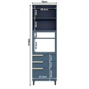 Ver imagem 4 de Torre Quente 70cm 2 Portas 3 Gavetas Cozinha Flórida Azul/Órion