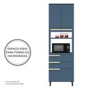 Ver imagem 6 de Torre Quente 70cm 2 Portas 3 Gavetas Cozinha Flórida Azul/Órion