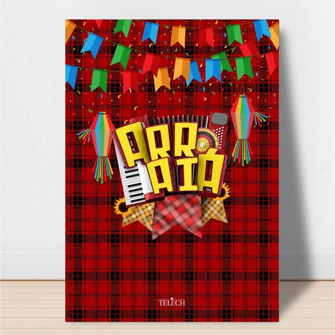 Quadro Decorativo Festa Junina Arraia Família São João Placa 28x20 Est4