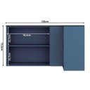 Ver imagem 4 de Armário Aéreo 135cm 2 Portas Canto Cozinha Flórida Azul/Órion