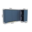 Ver imagem 3 de Armário Aéreo 135cm 2 Portas Canto Cozinha Flórida Azul/Órion