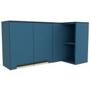 Ver imagem 1 de Armário Aéreo 135cm 2 Portas Canto Cozinha Flórida Azul/Órion