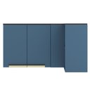 Ver imagem 2 de Armário Aéreo 135cm 2 Portas Canto Cozinha Flórida Azul/Órion