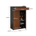 Ver imagem 6 de Sapateira de Porta Grande Hall de Entrada Madeira Multiuso Preto Castanho Tilo Idimex