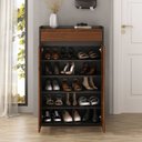 Ver imagem 2 de Sapateira de Porta Grande Hall de Entrada Madeira Multiuso Preto Castanho Tilo Idimex