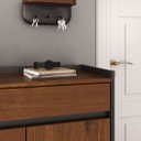 Ver imagem 4 de Sapateira de Porta Grande Hall de Entrada Madeira Multiuso Preto Castanho Tilo Idimex