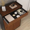 Ver imagem 3 de Sapateira de Porta Grande Hall de Entrada Madeira Multiuso Preto Castanho Tilo Idimex