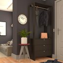 Ver imagem 2 de Closet Modulado 3 Gavetas 200x80 Cm Ey102 Grafite Intenso Novam