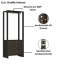 Ver imagem 4 de Closet Modulado 3 Gavetas 200x80 Cm Ey102 Grafite Intenso Novam