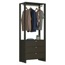 Ver imagem 5 de Closet Modulado 3 Gavetas 200x80 Cm Ey102 Grafite Intenso Novam