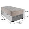 Cama Box Baú Suede Solteiro + Colchão Sereneprime Molas Ensacadas 88x188x69 Cinza - 4