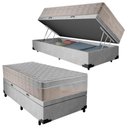 Ver imagem 1 de Cama Box Baú Suede Solteiro + Colchão Sereneprime Molas Ensacadas 88x188x69 Cinza