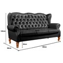 Ver imagem 3 de Sofá 3 Lugares Capitonê Vintage Imperador Chesterfield Preto