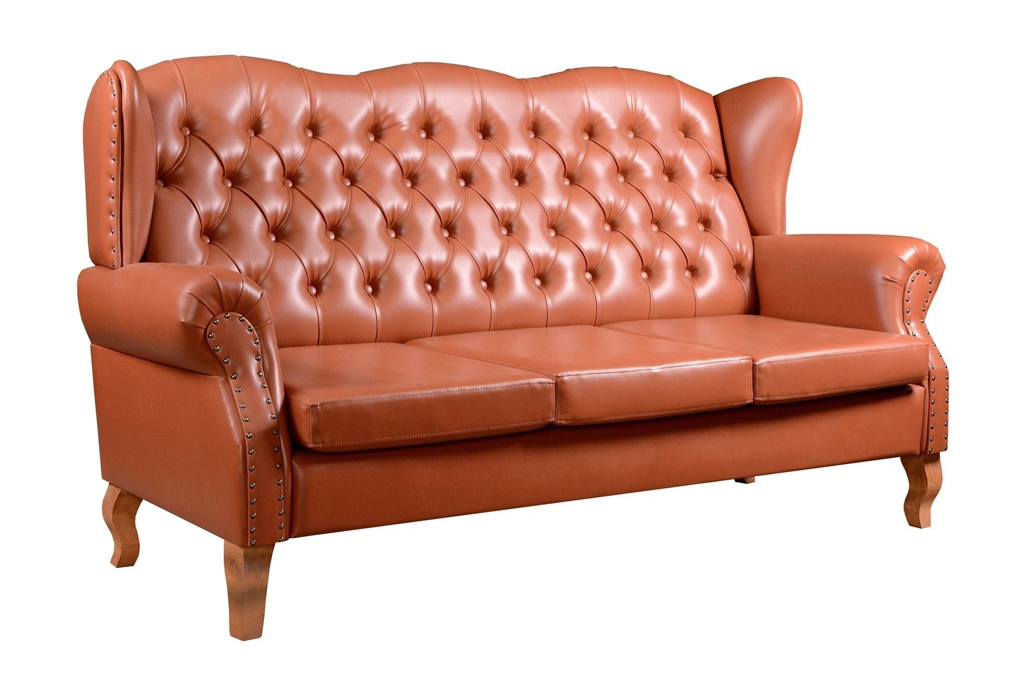Sofá 3 Lugares Capitonê Vintage Imperador Chesterfield Cobre
