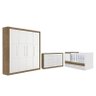 Dormitório Completo Infantil Affetto New 4 Portas com Cômoda e Berço Premium Amêndoa/branco Acetinad - 1