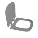 Ver imagem 2 de Assento Sanitário Poliéster para Louça Unic (deca) Slow Close Cromado (reb. Oculto) Cinza Fosco