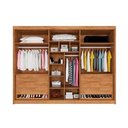 Ver imagem 3 de Guarda Roupa Casal 6 Portas (2 Ripadas e 2 C/ Espelho) e 6 Gavetas Potente Braúna - Europa
