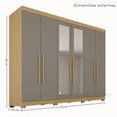 Ver imagem 3 de Guarda-Roupa Casal 100% MDF com 6 Portas e 6 Gavetas 274cm Multimóveis Madeirado/Cinza