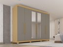 Ver imagem 1 de Guarda-Roupa Casal 100% MDF com 6 Portas e 6 Gavetas 274cm Multimóveis Madeirado/Cinza