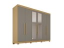 Ver imagem 2 de Guarda-Roupa Casal 100% MDF com 6 Portas e 6 Gavetas 274cm Multimóveis Madeirado/Cinza