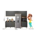 Ver imagem 3 de Cozinha Completa Modulada Paneleiro Microondas 4 Peças 100% MDF Angelita Cinza/Carvalho Tok/Chumbo