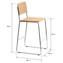 Ver imagem 3 de Banqueta com Assento e Encosto em Fórmica Estrutura em Aço Altura Assento 63cm Lite Espresso Móveis Colorido/Freijó/Cromado