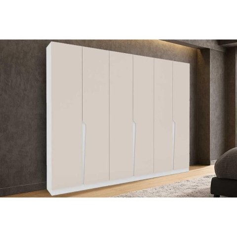 Guarda Roupa 6 Portas e 4 Gavetas Porto Branco/creme - Politorno