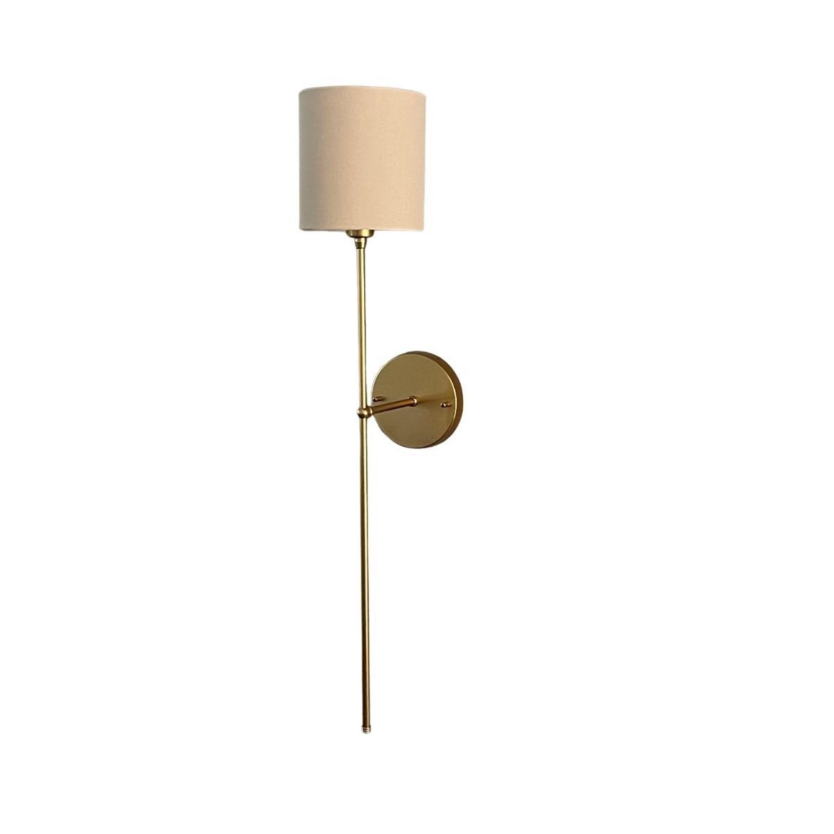 Kit 2 Arandelas de Parede Clássica Dourado Bivolt com Cúpula Bege+ Lâmpada Branco Frio - 6