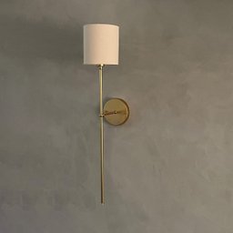 Kit 2 Arandelas de Parede Clássica Dourado Bivolt com Cúpula Bege+ Lâmpada Branco Frio - 1