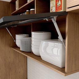 Cozinha Modulada 3 Peças Mdf com Aéreo 1200cm Porta de Vidro Basculante Toscana - 6