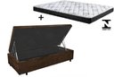 Ver imagem 2 de Cama Box Baú Solteiro Conforto Sintético Marrom + Colchão Solteiro Conforto Espuma D33 28x88x188