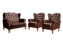 Ver imagem 2 de Conjunto Imperador Sofá com Poltronas Chesterfield Decoração Retrô Vintage Marrom